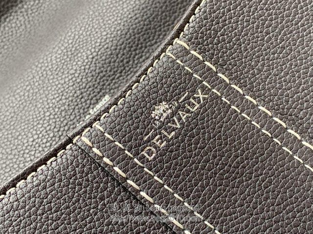 DELVAUX女包 Brillant系列手袋 原廠牛皮 德爾沃女手提包 女手拎包 Delvaux單肩斜挎包 DS0028手縫深灰  fcs1378